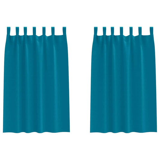 Blackout Curtains with Rings 2 pcs Turquoise 175 x 140 cm