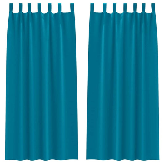 Blackout Curtains with Rings 2 pcs Turquoise 245 x 140 cm
