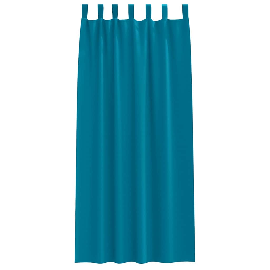 Blackout Curtains with Rings 2 pcs Turquoise 245 x 140 cm