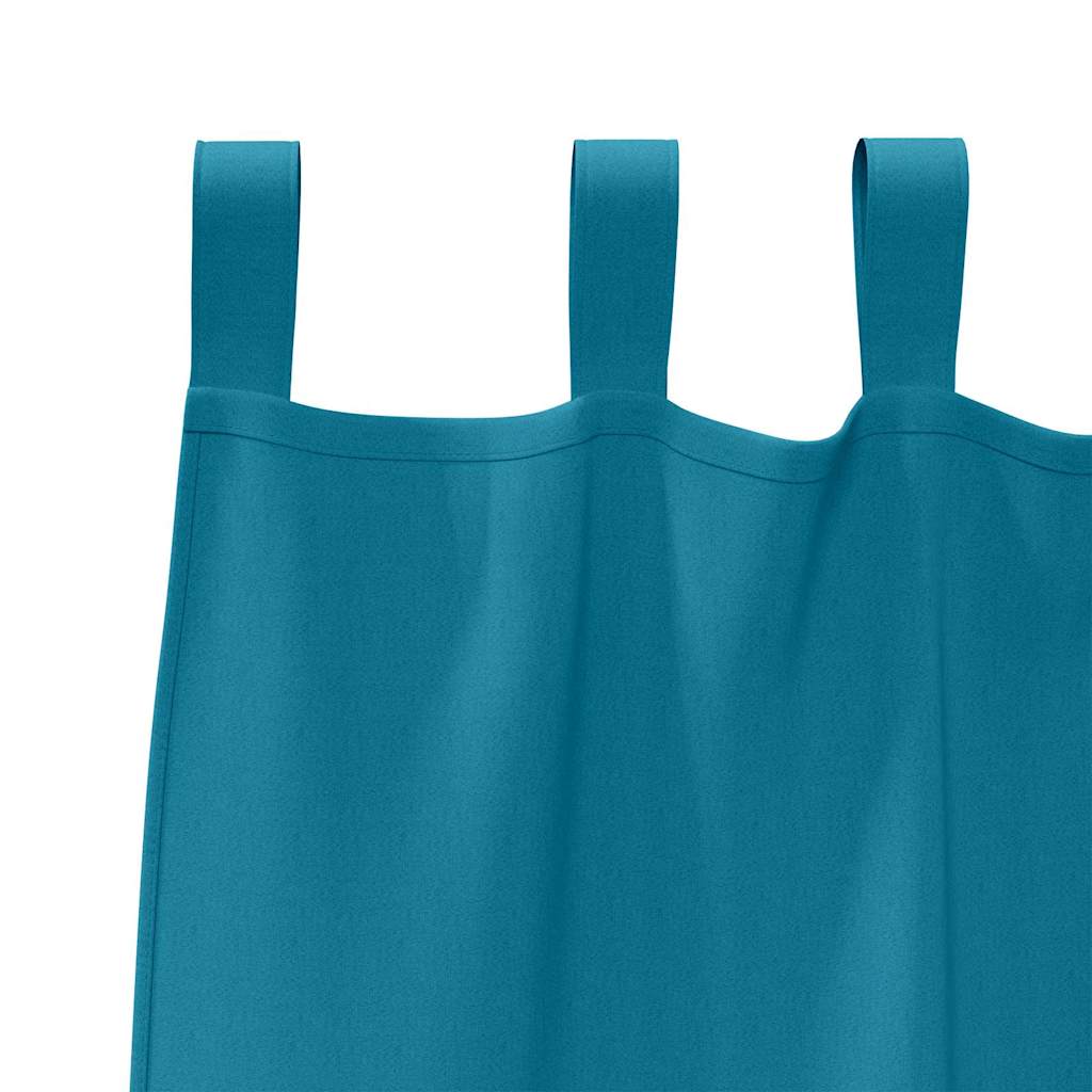Blackout Curtains with Rings 2 pcs Turquoise 260 x 140 cm
