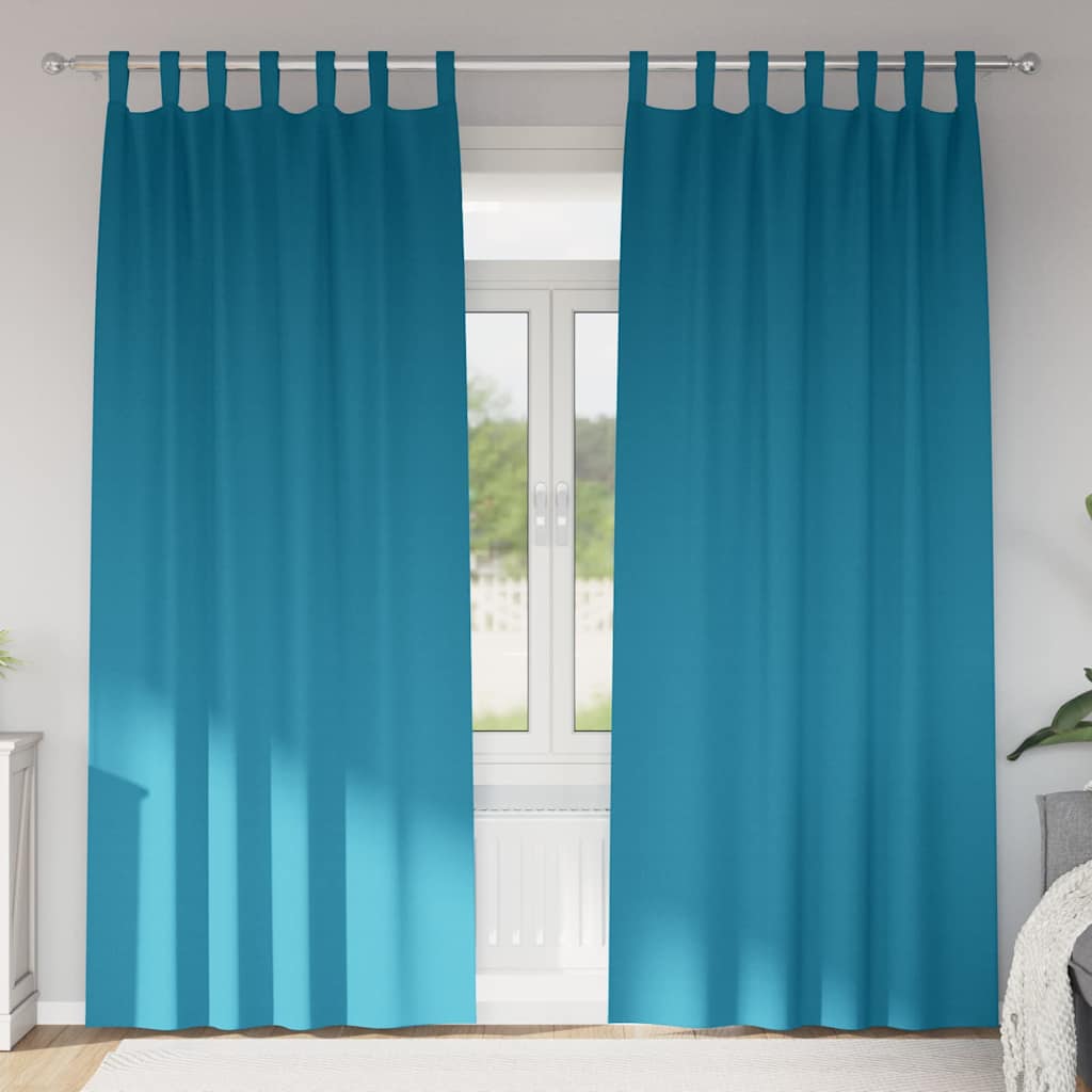 Blackout Curtains with Rings 2 pcs Turquoise 260 x 140 cm
