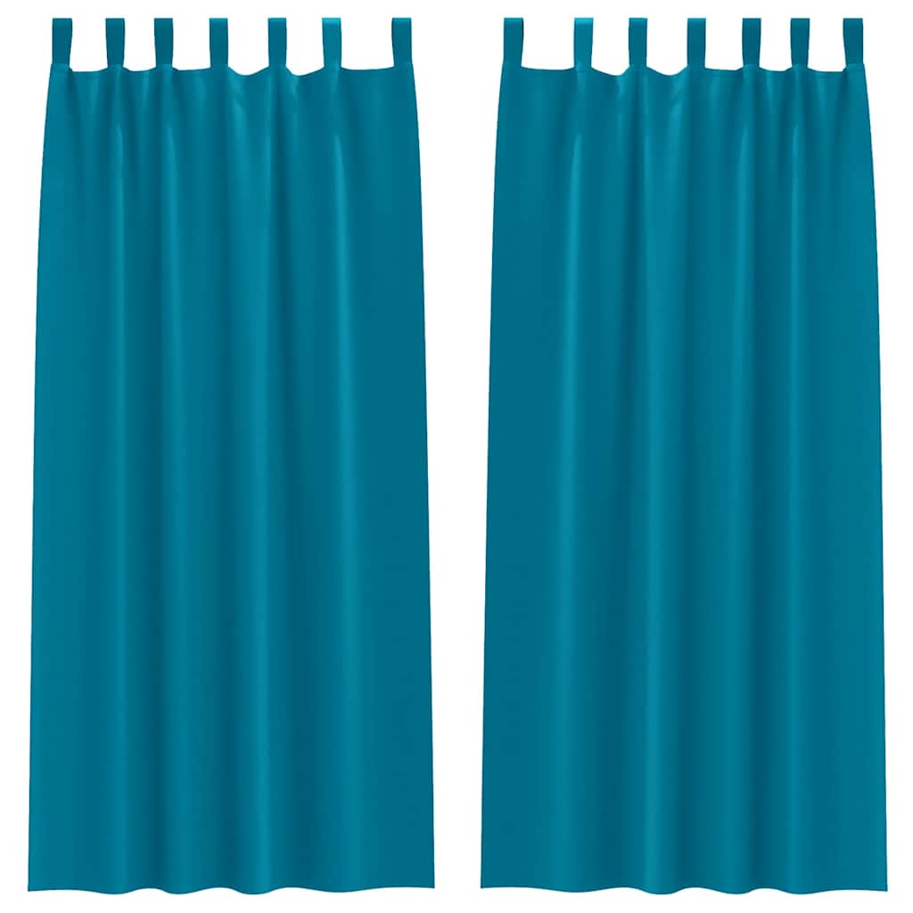 Blackout Curtains with Rings 2 pcs Turquoise 260 x 140 cm