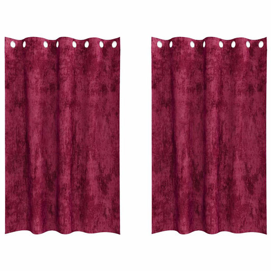 Velvet Curtains 2 pcs Wine Red 175 x 140 cm Velvet