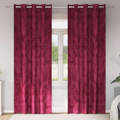 Velvet Curtains 2 pcs Wine red 225 x 140 cm Velvet
