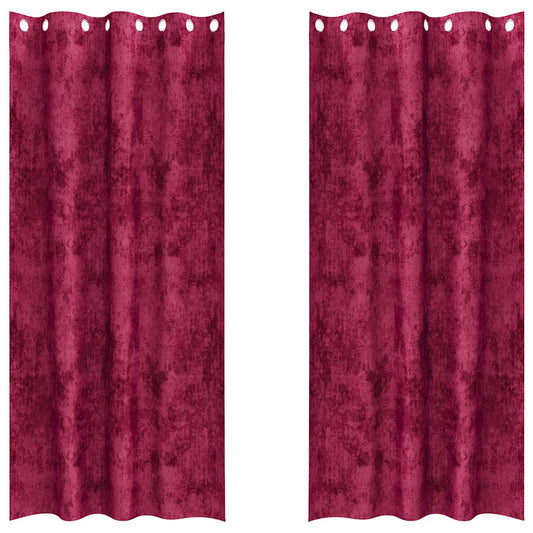 Velvet Curtains 2 pcs Wine red 225 x 140 cm Velvet