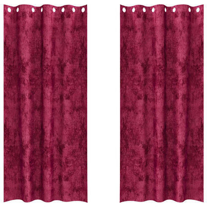 Velvet Curtains 2 pcs Wine red 245 x 140 cm Velvet