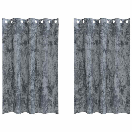Velvet Curtains 2 pcs Silver Grey 175 x 140 cm Velvet