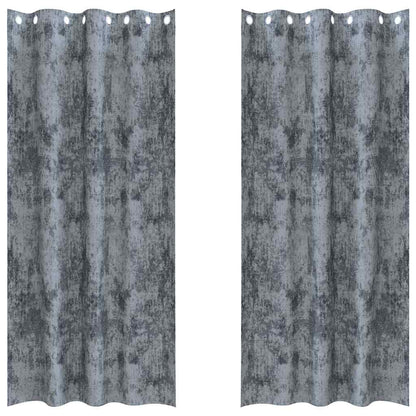 Velvet Curtains 2 pcs Silver Grey 225 x 140 cm Velvet