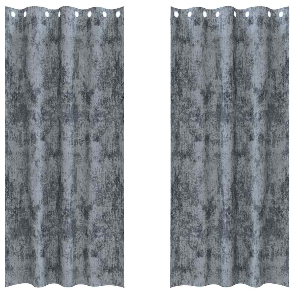 Velvet Curtains 2 pcs Silver Grey 260 x 140 cm Velvet