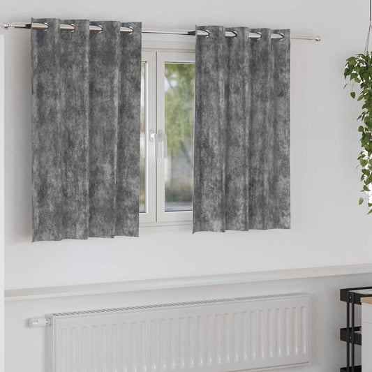 Velvet Curtains 2 pcs Grey 140 x 140 cm Velvet