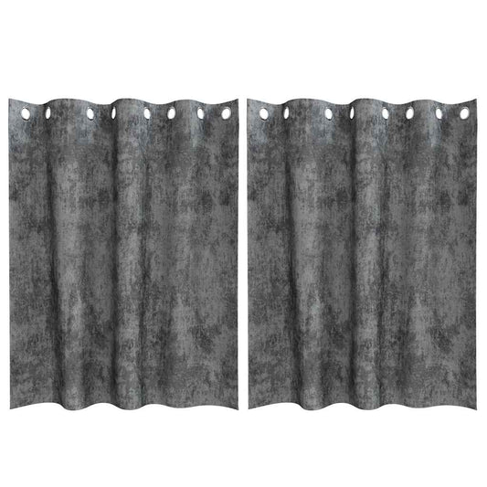 Velvet Curtains 2 pcs Grey 140 x 140 cm Velvet