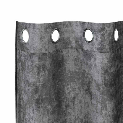 Velvet Curtains with Curtains 2 pcs Grey 245 x 140 cm Velvet