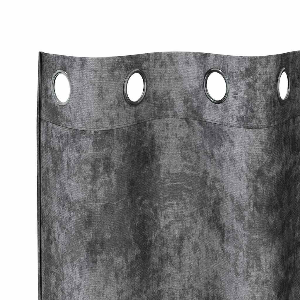 Velvet Curtains with Curtains 2 pcs Grey 260 x 140 cm Velvet