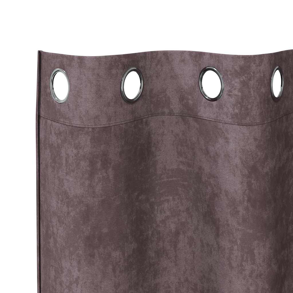 Velvet Curtains with Curtains 2 pcs Brown 225 x 140 cm Velvet