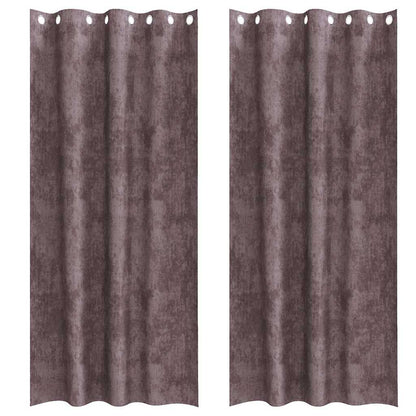 Velvet Curtains with Curtains 2 pcs Brown 245 x 140 cm Velvet