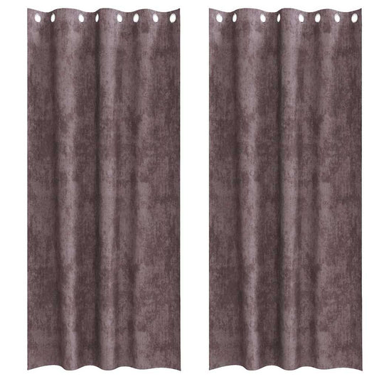Velvet Curtains 2 pcs Brown 245 x 140 cm Velvet