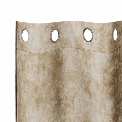 Velvet Curtains with Curtains 2 pcs Cream 225 x 140 cm Velvet