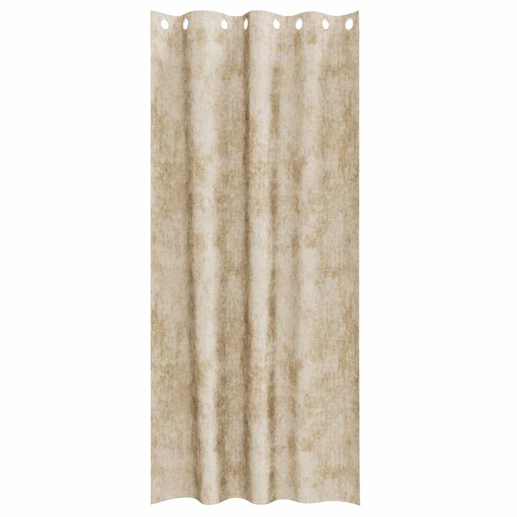 Velvet Curtains with Curtains 2 pcs Cream 245 x 140 cm Velvet