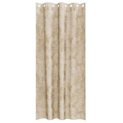 Velvet Curtains with Curtains 2 pcs Cream 260 x 140 cm Velvet