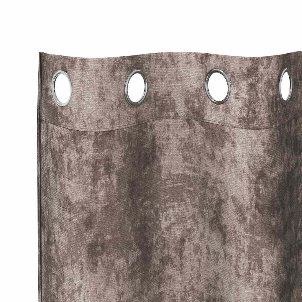 Velvet Curtains 2 pcs Cappuccino 225 x 140 cm Velvet