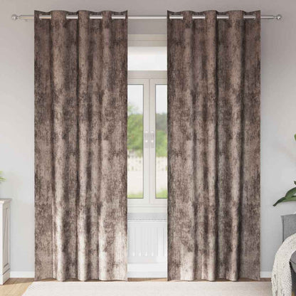 Velvet Curtains 2 pcs Cappuccino 225 x 140 cm Velvet