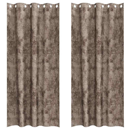 Velvet Curtains 2 pcs Cappuccino 245 x 140 cm Velvet