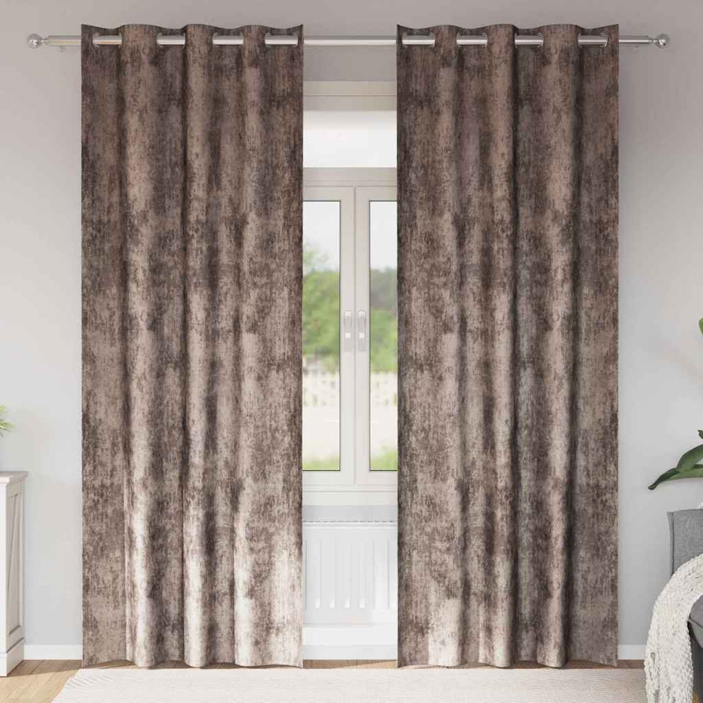 Velvet Curtains 2 pcs Cappuccino 260 x 140 cm Velvet