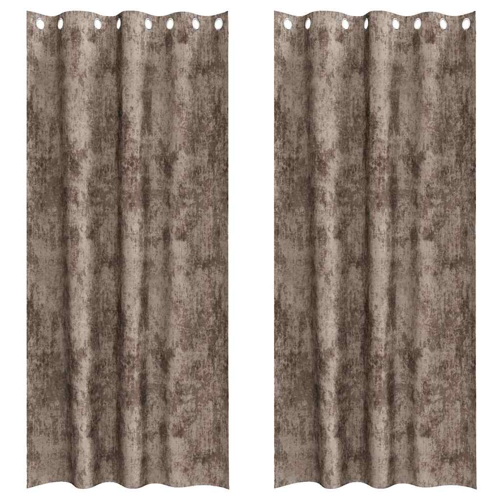 Velvet Curtains 2 pcs Cappuccino 260 x 140 cm Velvet