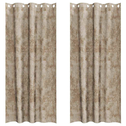 Velvet Curtains 2 pcs Champagne 260 x 140 cm Velvet