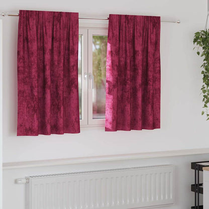 Velvet Curtains 2 pcs Wine red 140 x 140 cm Velvet