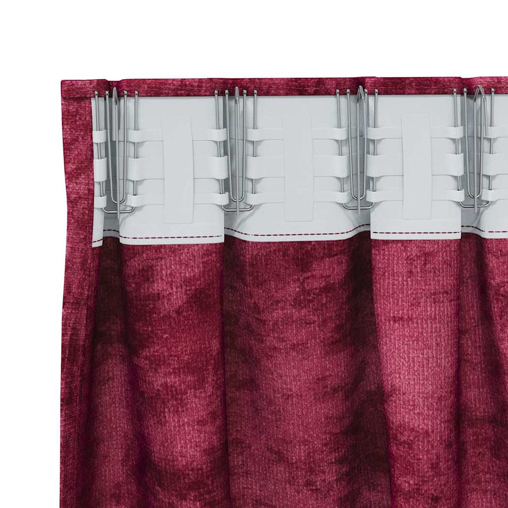 Velvet Curtains 2 pcs Wine red 175 x 140 cm Velvet