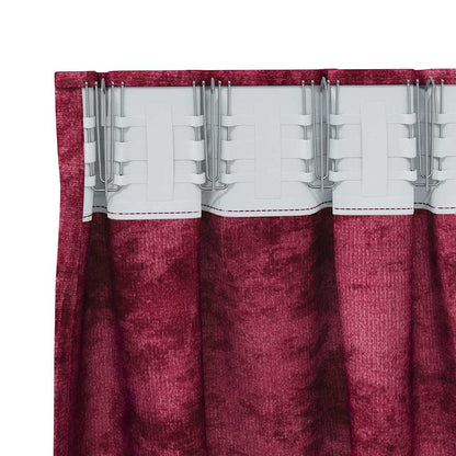 Velvet Curtains 2 pcs Wine red 175 x 140 cm Velvet