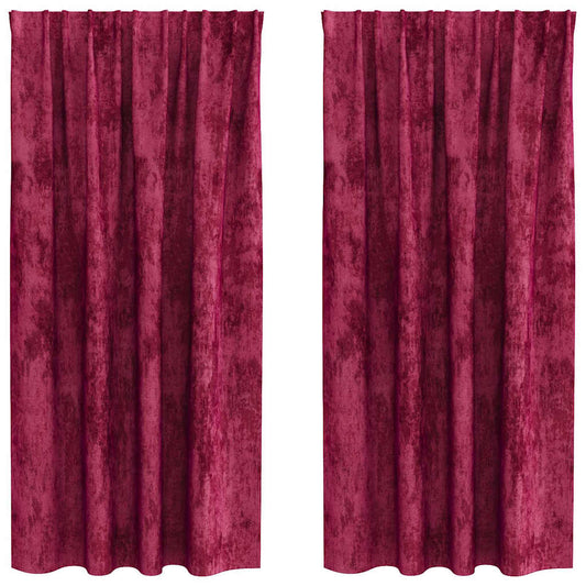 Velvet Curtains 2 pcs Wine red 175 x 140 cm Velvet