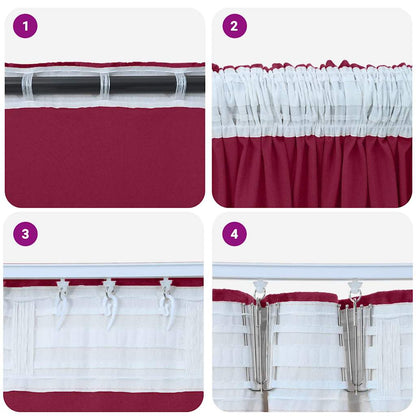 Velvet Curtains 2 pcs Wine red 225 x 140 cm Velvet