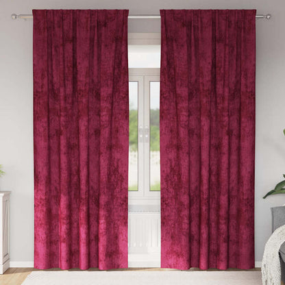 Velvet Curtains 2 pcs Wine red 245 x 140 cm Velvet