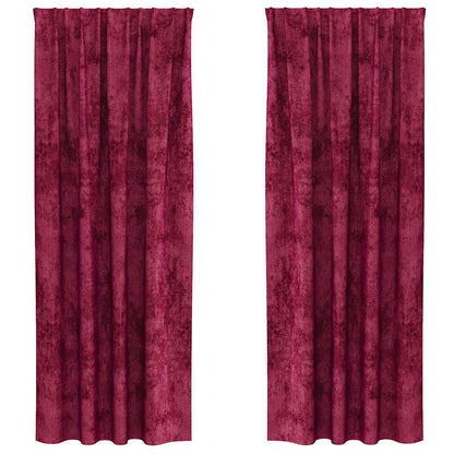 Velvet Curtains 2 pcs Wine red 245 x 140 cm Velvet