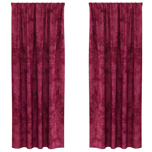 Velvet Curtains 2 pcs Wine Red 260 x 140 cm Velvet