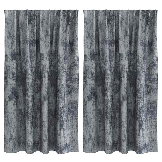 Velvet Curtains 2 pcs Silver Grey 140 x 140 cm Velvet