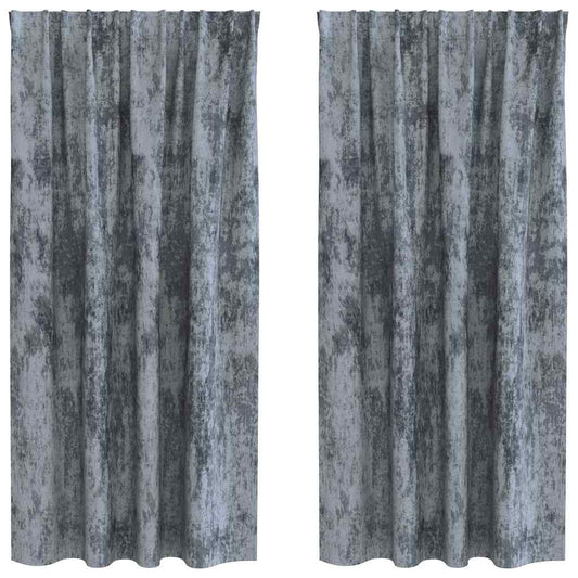 Velvet Curtains 2 pcs Silver Grey 175 x 140 cm Velvet