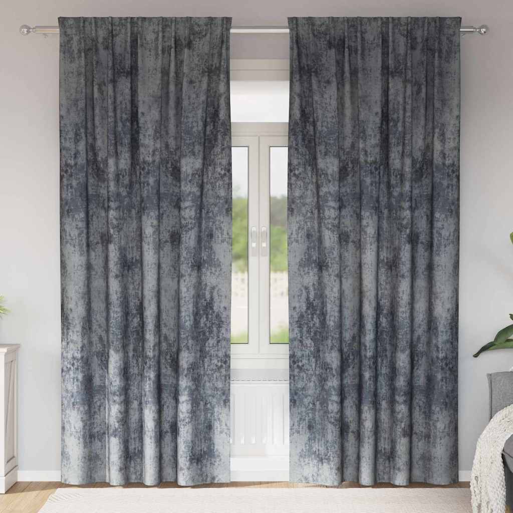 Velvet Curtains 2 pcs Silver Grey 225 x 140 cm Velvet