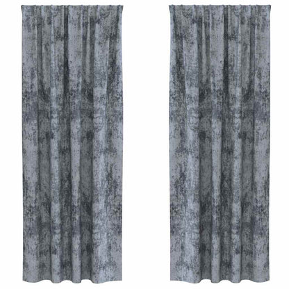 Velvet Curtains 2 pcs Silver Grey 225 x 140 cm Velvet