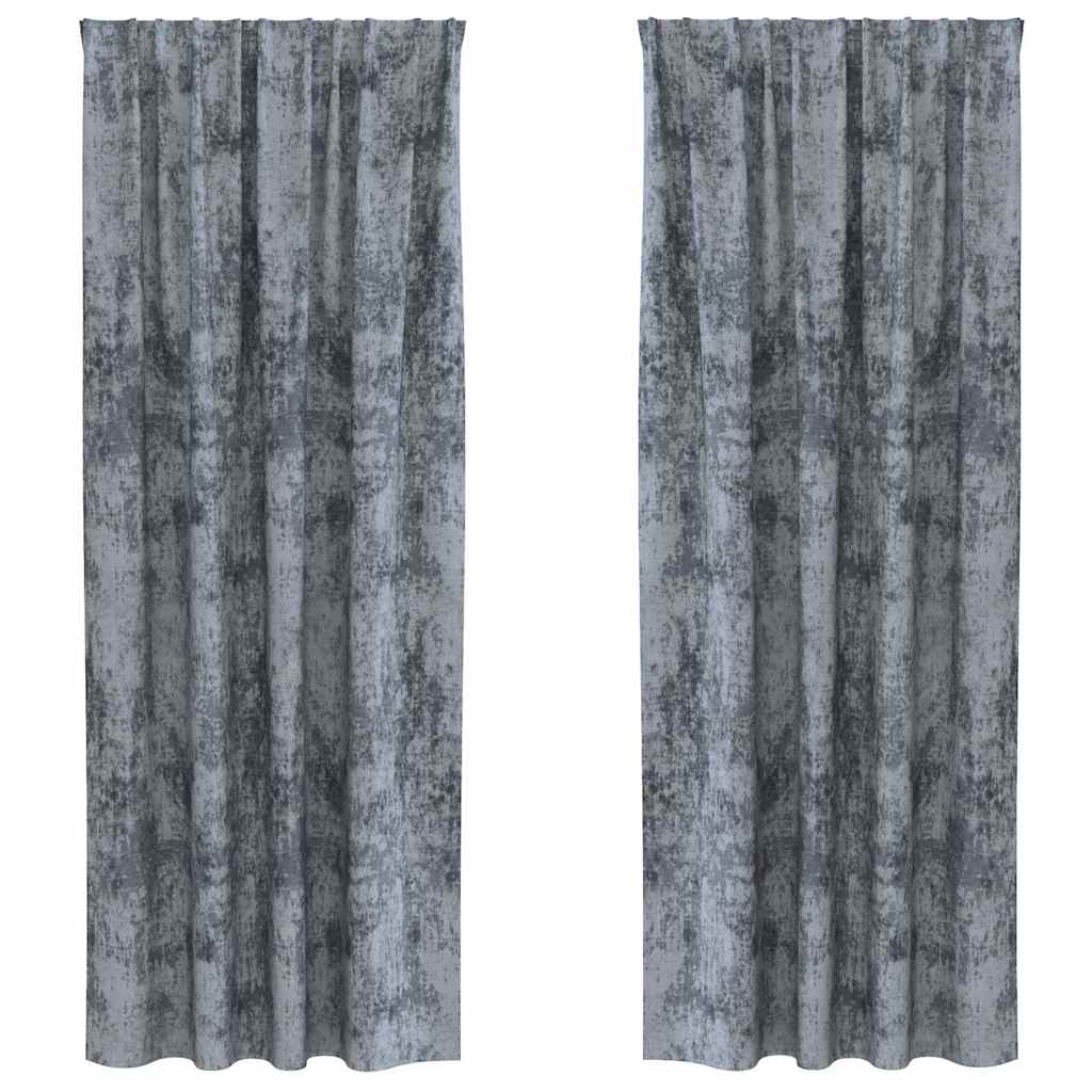 Velvet Curtains 2 pcs Silver Grey 245 x 140 cm Velvet