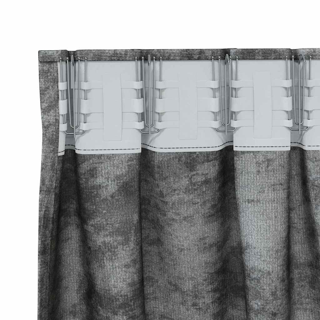 Velvet Curtains with Curtains 2 pcs Grey 140 x 140 cm Velvet
