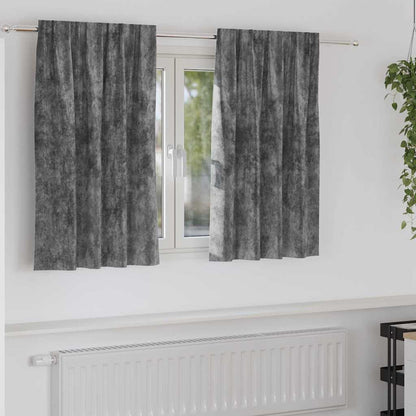 Velvet Curtains with Curtains 2 pcs Grey 140 x 140 cm Velvet