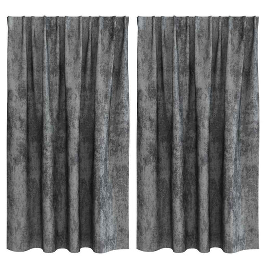 Velvet Curtains 2 pcs Grey 140 x 140 cm Velvet