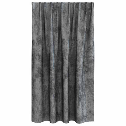 Velvet Curtains with Curtains 2 pcs Grey 140 x 140 cm Velvet