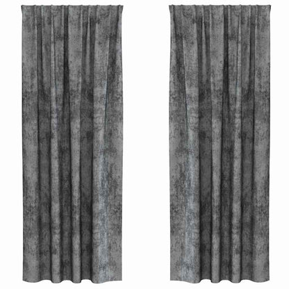Velvet Curtains with Curtains 2 pcs Grey 225 x 140 cm Velvet