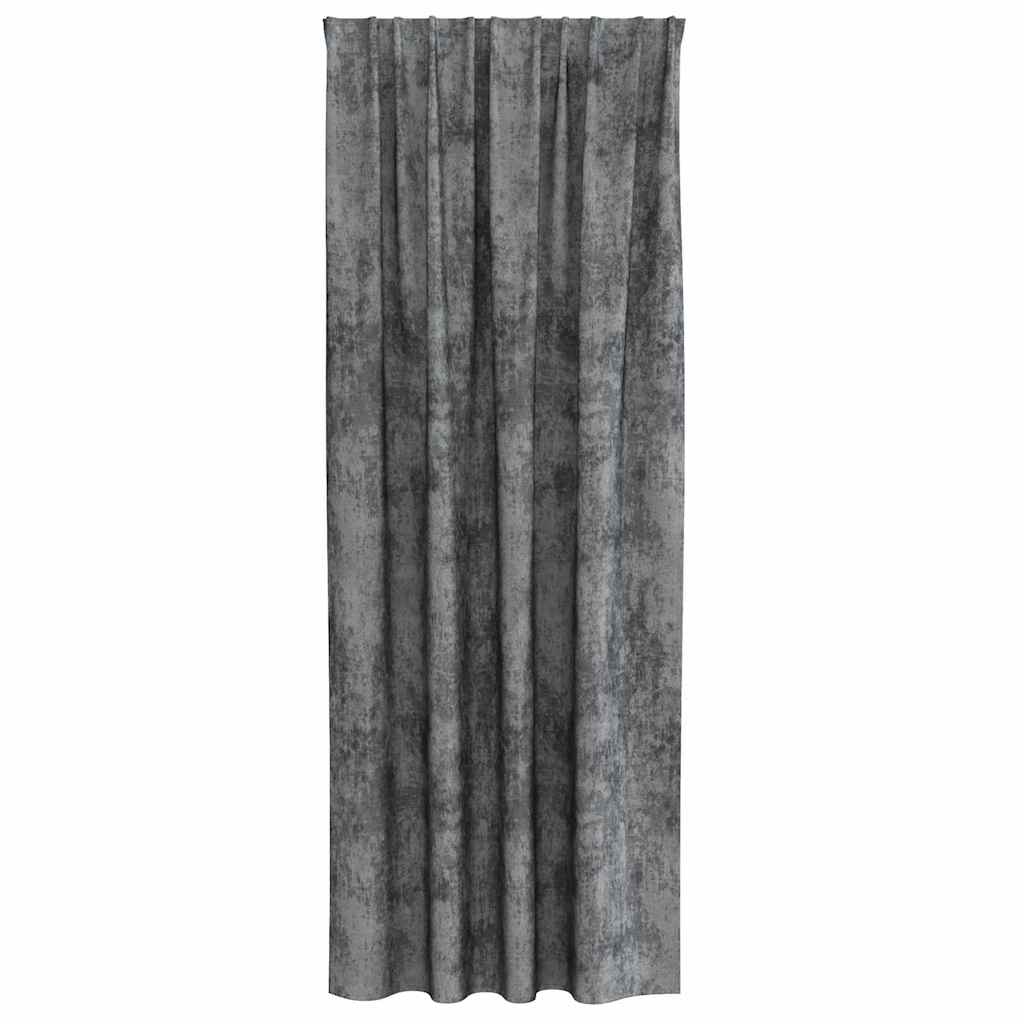 Velvet Curtains with Curtains 2 pcs Grey 245 x 140 cm Velvet