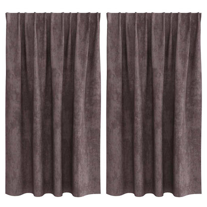 Velvet Curtains with Curtains 2 pcs Brown 140 x 140 cm Velvet