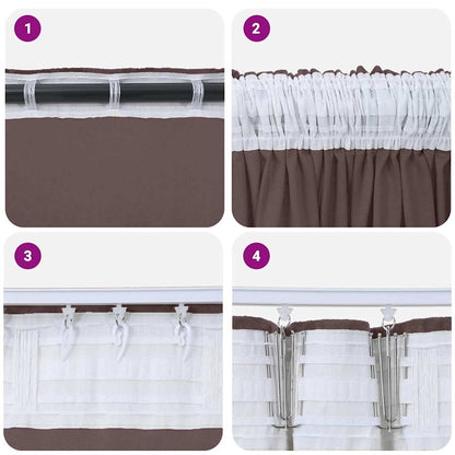 Velvet Curtains with Curtains 2 pcs Brown 175 x 140 cm Velvet